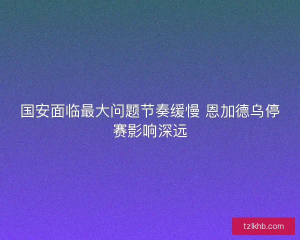 国安面临最大问题节奏缓慢 恩加德乌停赛影响深远 国安面临最大问题节奏缓慢 恩加德乌停赛影响深远