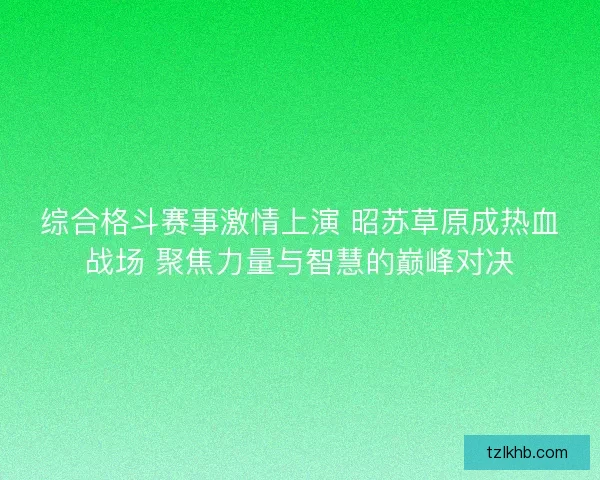 综合格斗赛事激情上演 昭苏草原成热血战场 聚焦力量与智慧的巅峰对决